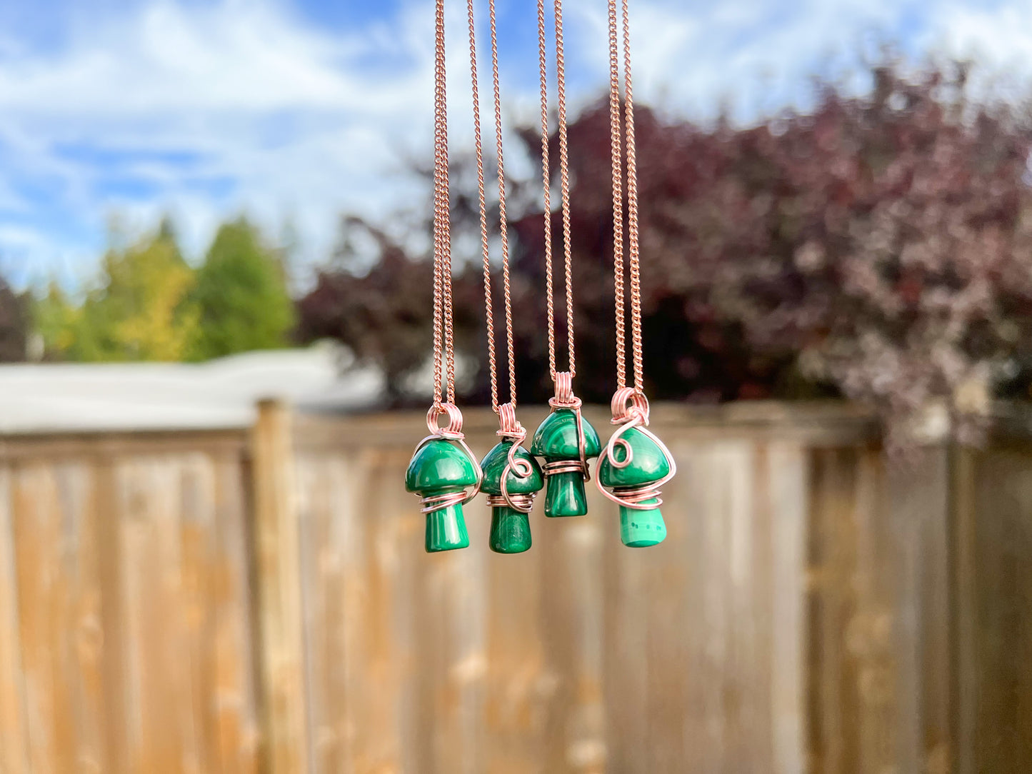 Malachite Mushroom Necklace