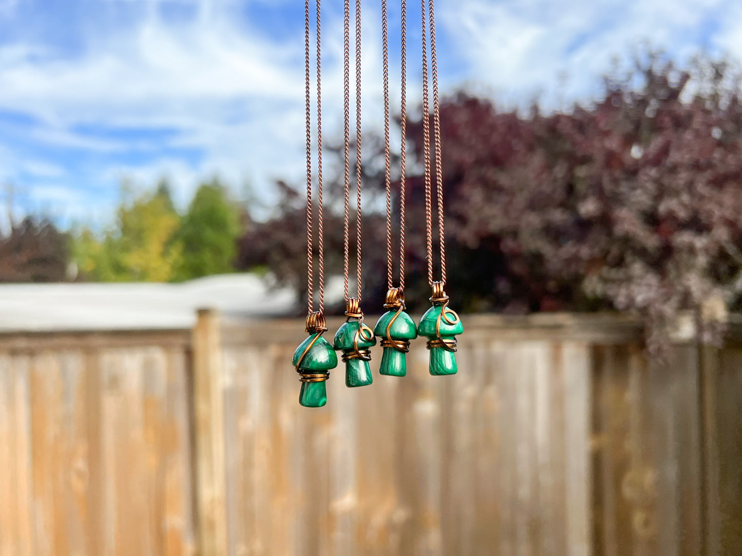 Malachite Mushroom Necklace