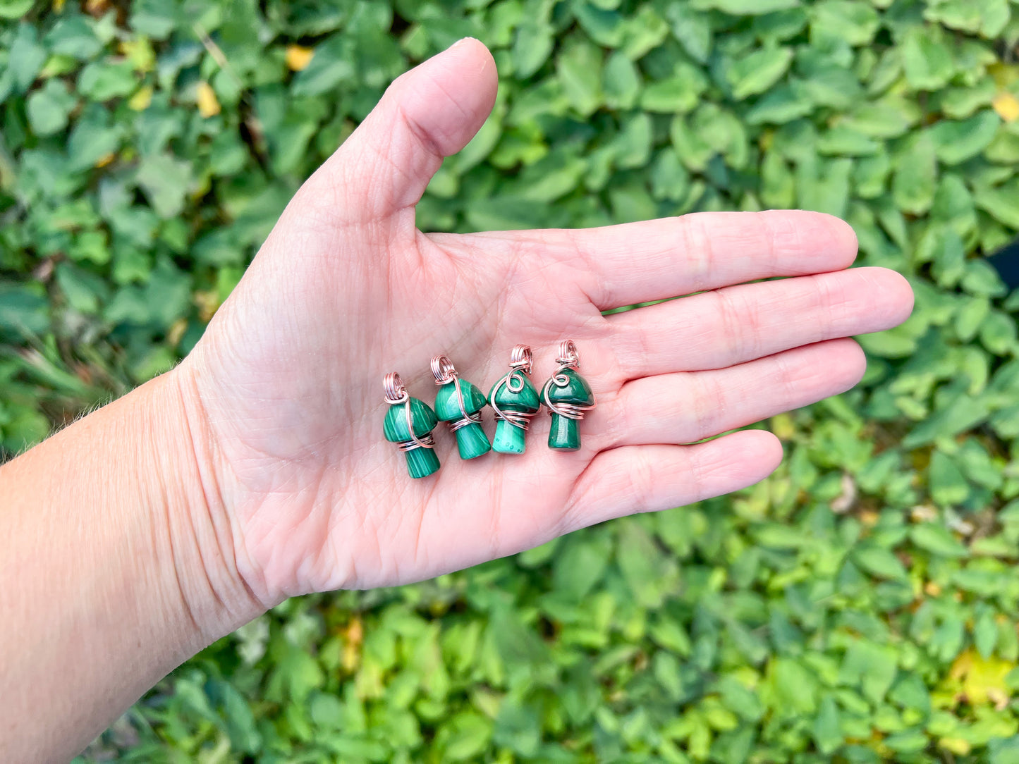 Malachite Mushroom Necklace