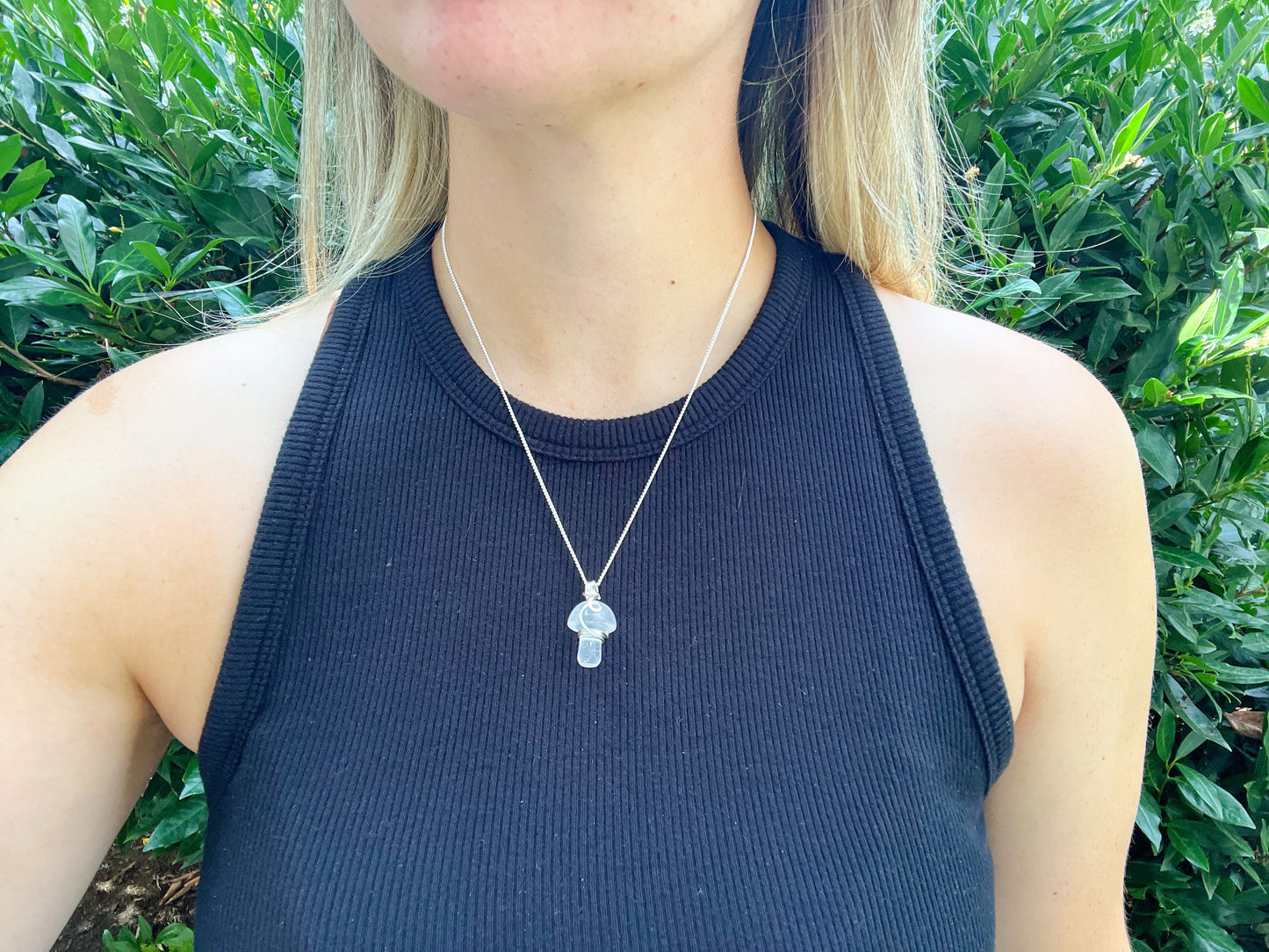 Clear Quartz Mushroom Necklace