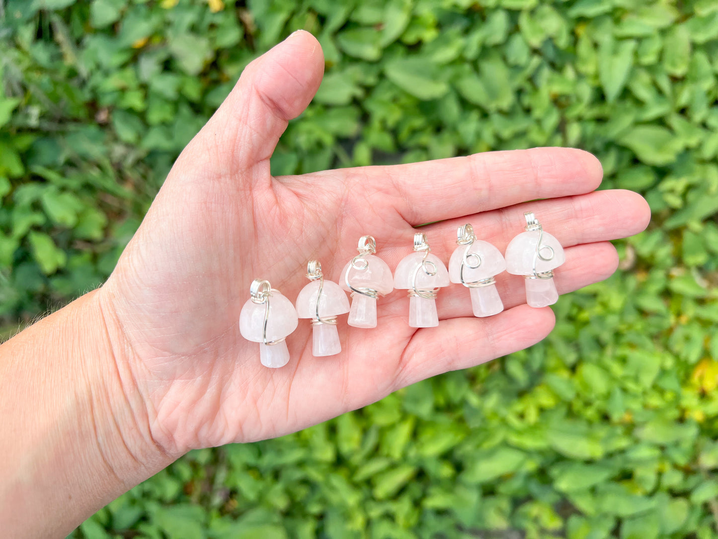 Rose Quartz Mushroom Necklace