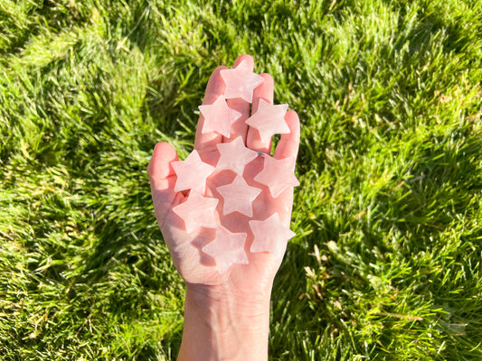 Rose Quartz Star Carving