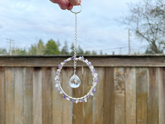 Amethyst and Rose Quartz Sun Catcher
