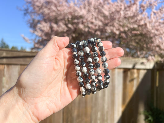 Orca Agate Crystal Beaded Bracelet