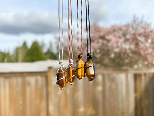 Tigers Eye Double Terminated Necklace