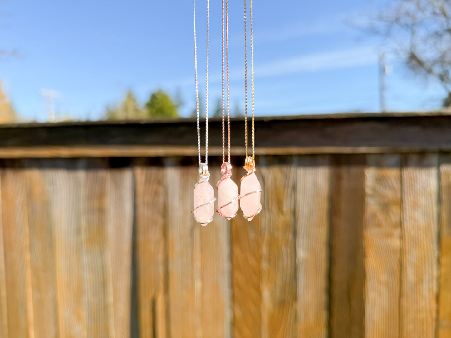 Rose Quartz Point Necklace