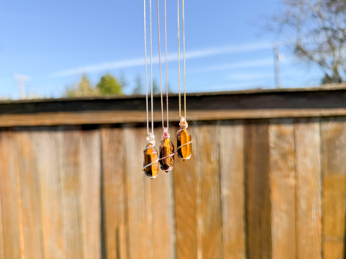 Tigers Eye Point Necklace