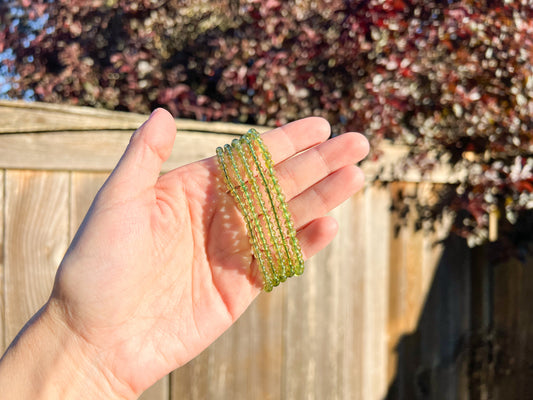 Peridot Crystal Beaded Bracelet