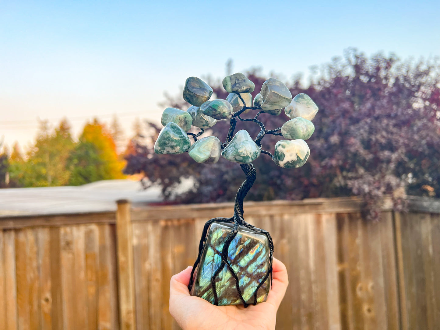 Custom Crystal Tree with Labradorite Crystal Base