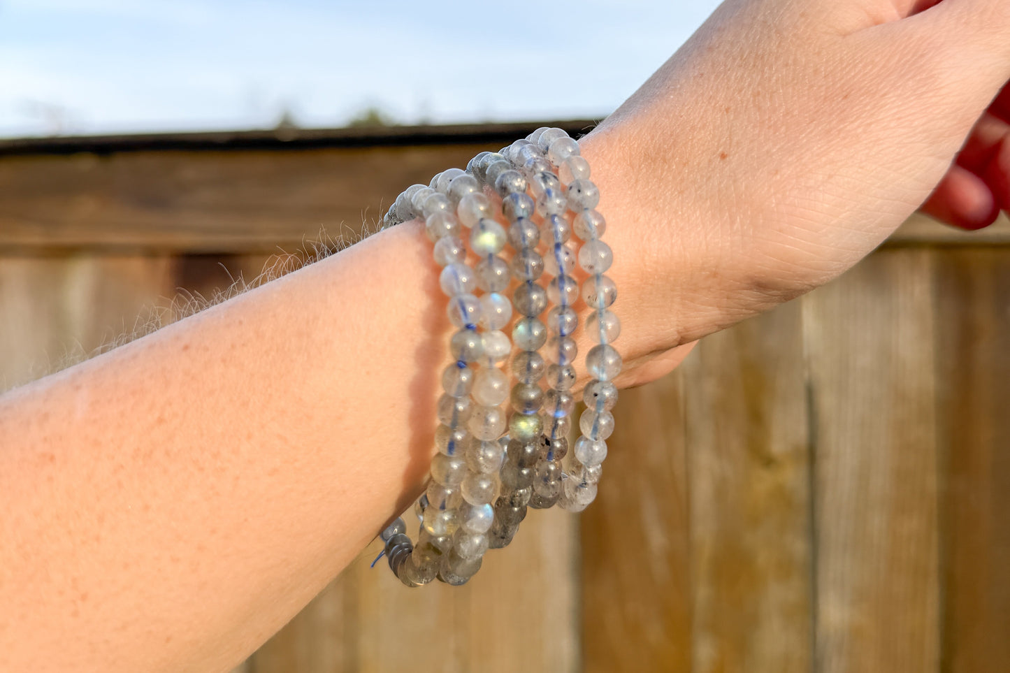 Labradorite Crystal Beaded Bracelet