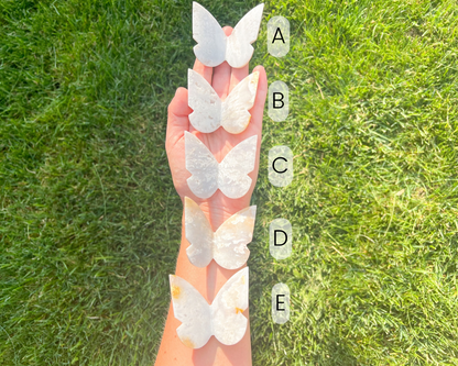 White Fire Chalcedony Butterflies