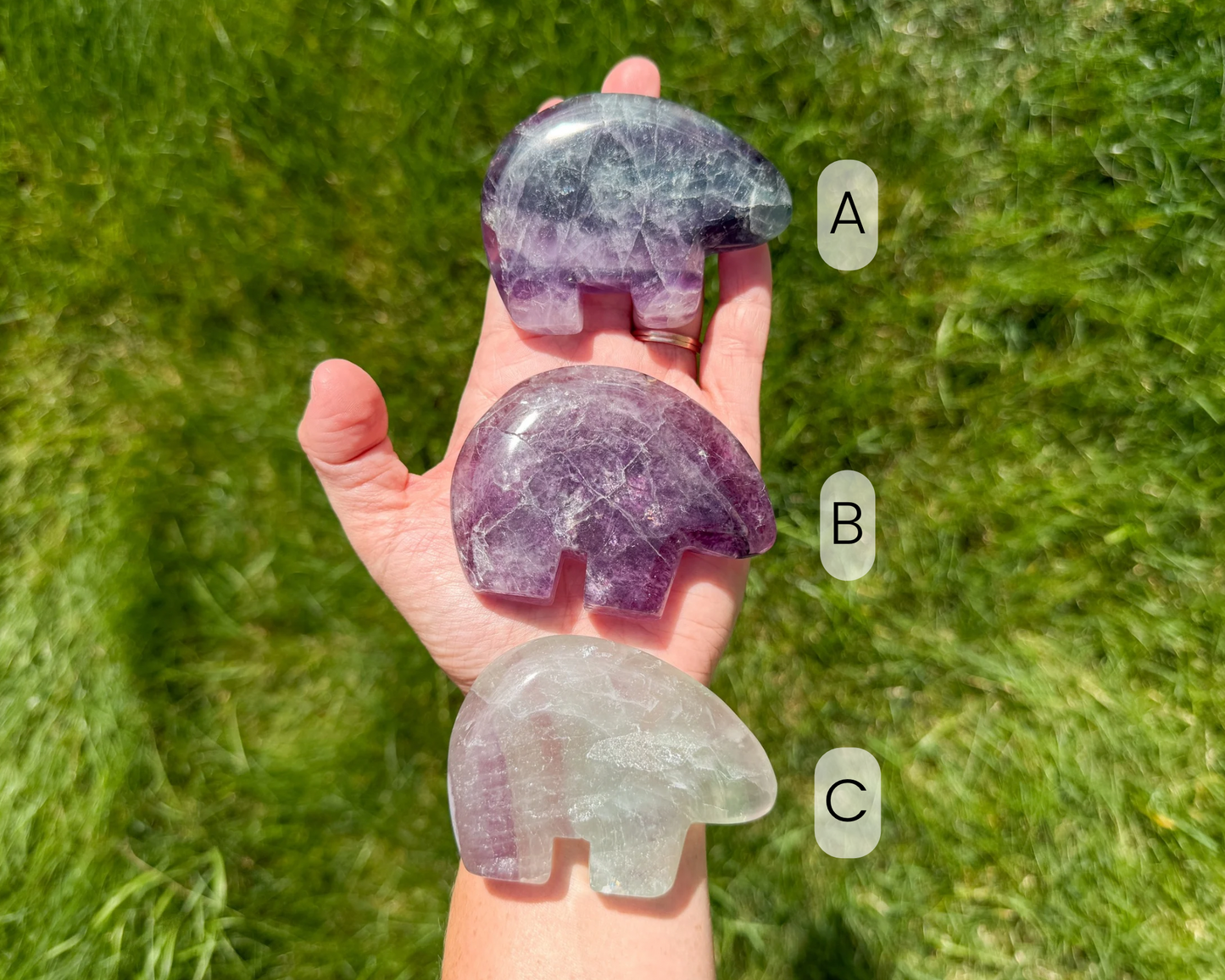 Fluorite Bear Carving