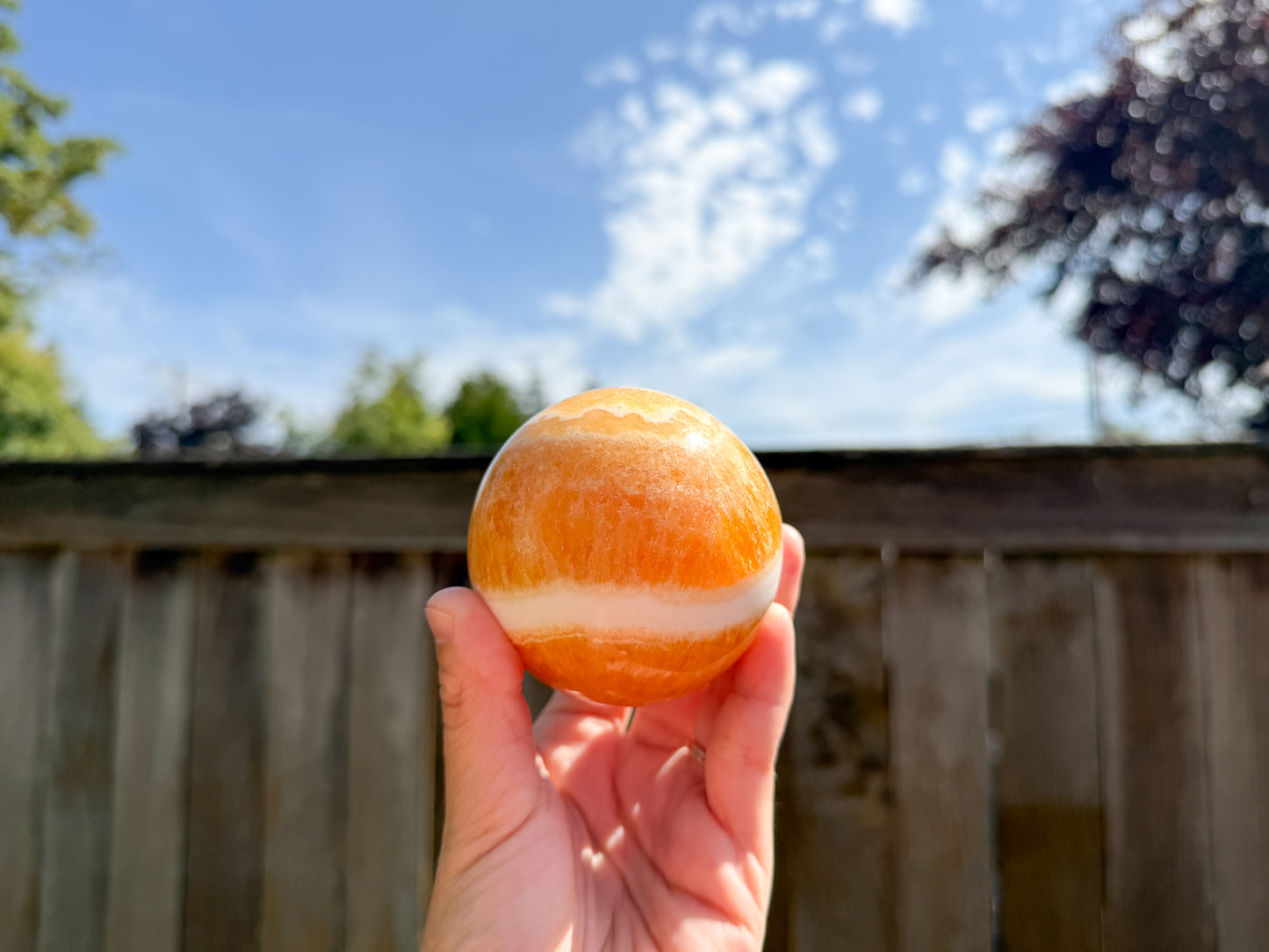 Orange Calcite Sphere