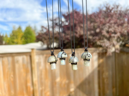 Labradorite Mushroom Necklace