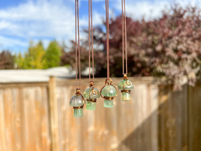 Fluorite Mushroom Necklace