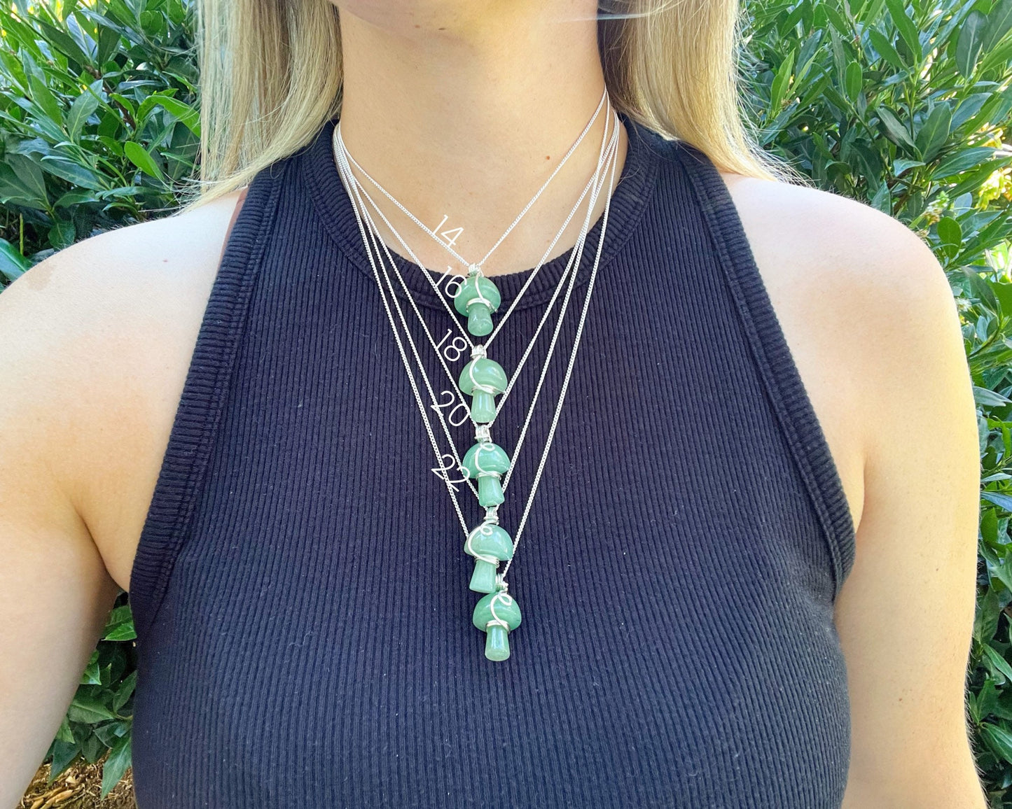 Green Aventurine Mushroom Necklace