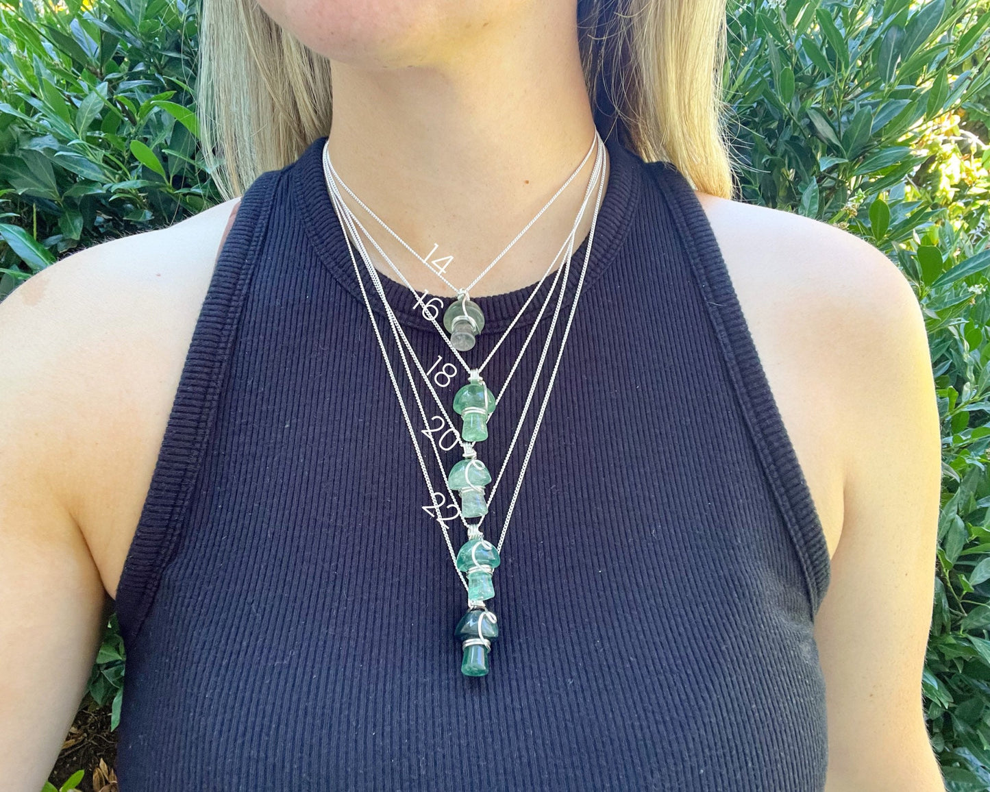 Fluorite Mushroom Necklace