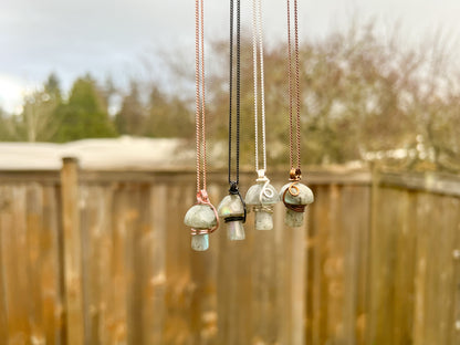 Labradorite Mushroom Necklace