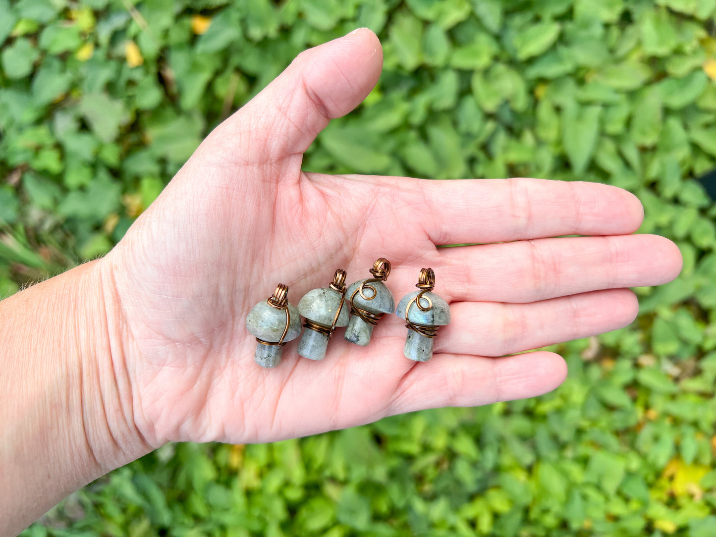 Labradorite Mushroom Necklace