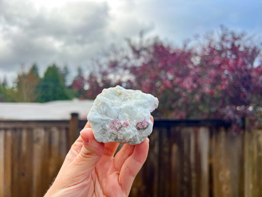 Pink Tourmaline with Aquamarine Raw Crystal