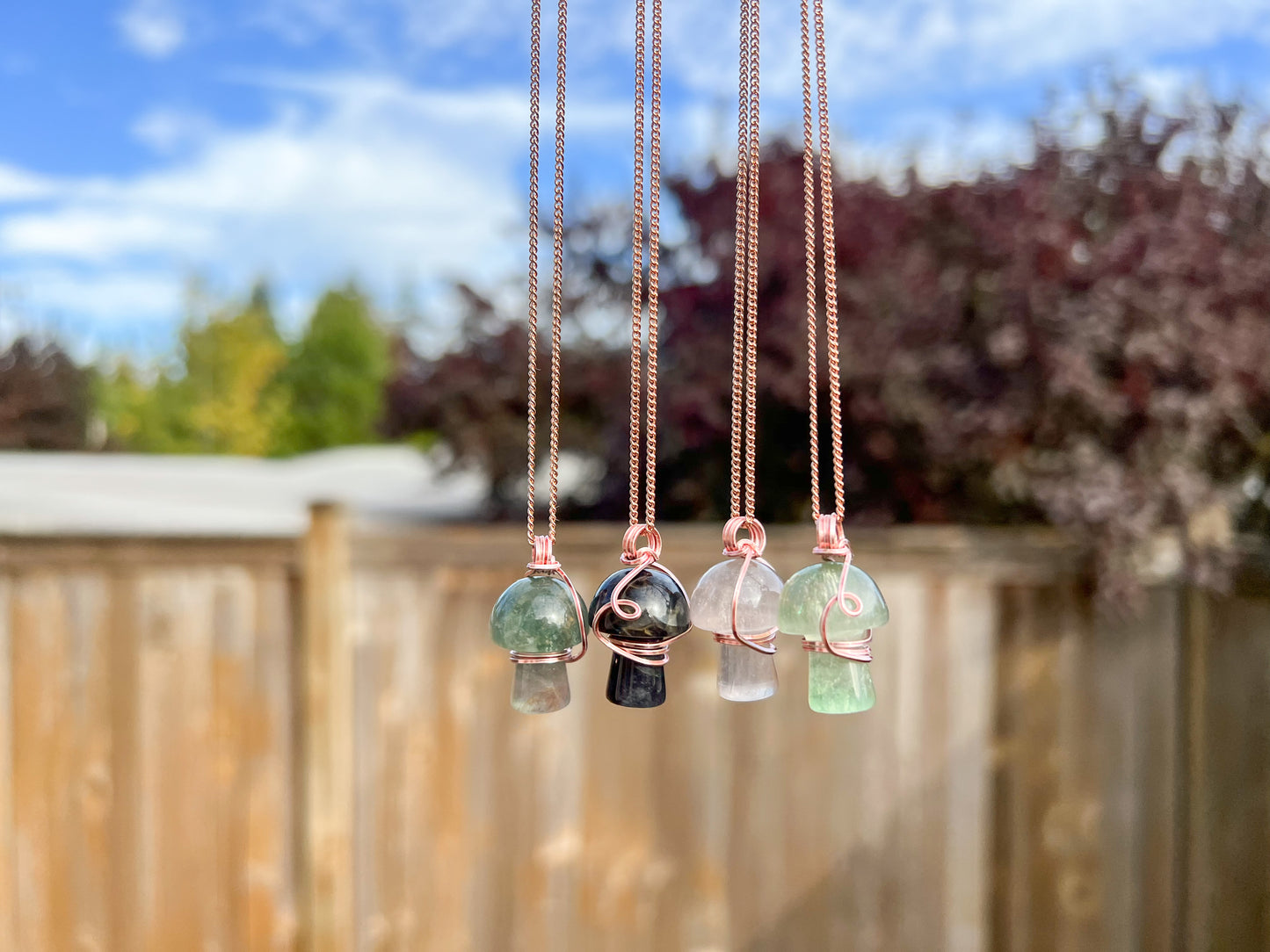 Fluorite Mushroom Necklace