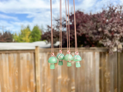 Green Aventurine Mushroom Necklace