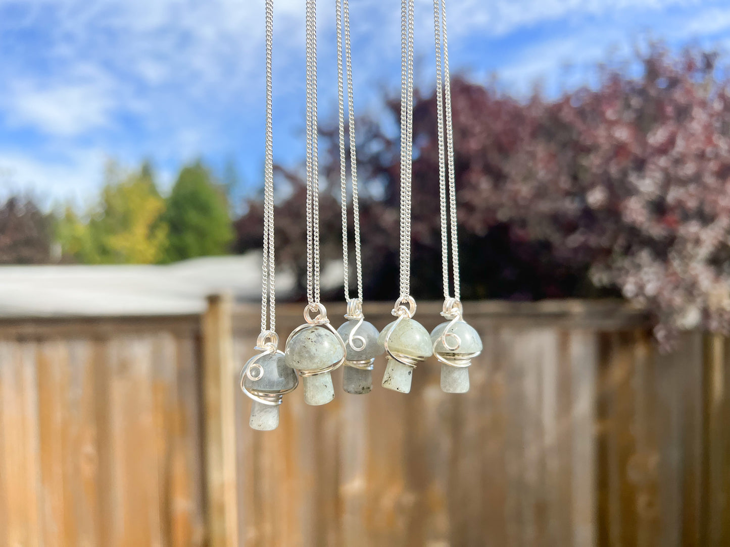 Labradorite Mushroom Necklace