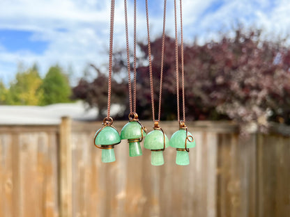 Green Aventurine Mushroom Necklace