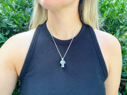 Labradorite Mushroom Necklace