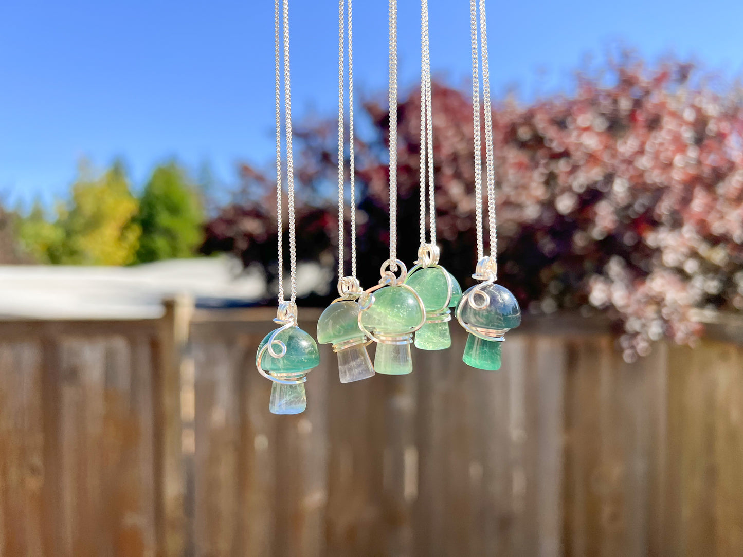 Fluorite Mushroom Necklace