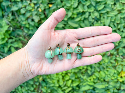 Green Aventurine Mushroom Necklace