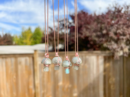 Labradorite Mushroom Necklace