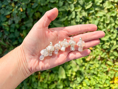 Flower Agate Mushroom Necklace