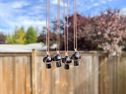 Black Obsidian Mushroom Necklace