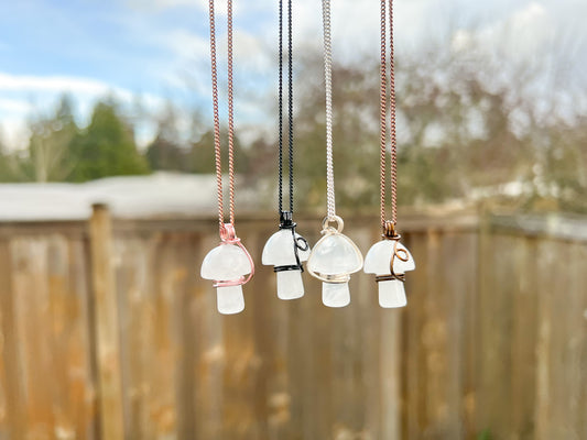 Clear Quartz Mushroom Necklace