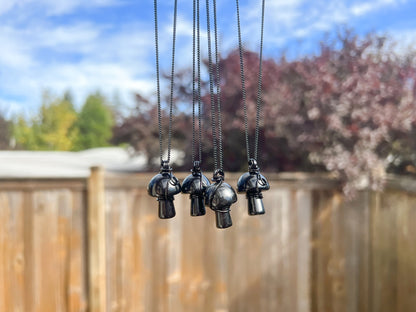 Black Obsidian Mushroom Necklace